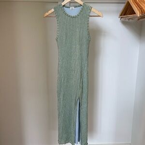 Wilfred Green Checkered Midi Dress